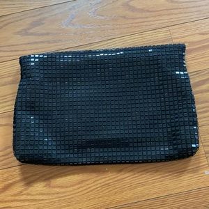 lumured" Large Black Beaded Clutch